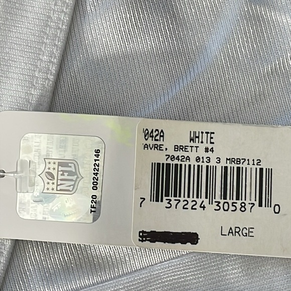 NFL Favre 4 MN Vikings Brett Favre Minnesota Jersey Mens Size L White New - Picture 5 of 10